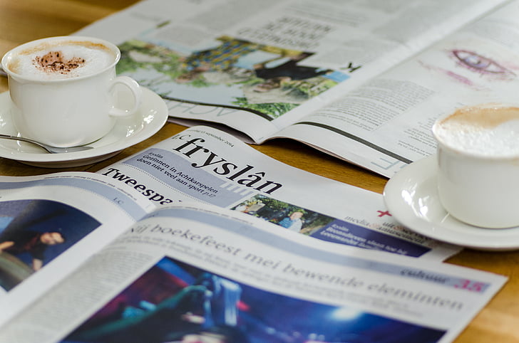εφημερίδες, Πιέστε το πλήκτρο, Ειδήσεις, καθημερινή εφημερίδα, καφέ, Φρίσλαντ, leeuwarder courant