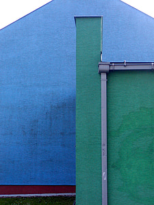 Casa, colores, arquitectura, pared, borde