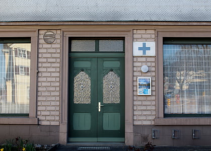 edificio, fachada, ripias de madera, puerta, entrada, hermosa, ventana