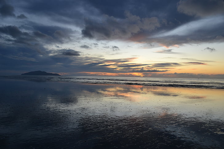 apus de soare, Kapiti island, Noua Zeelandă, calm, linia de coastă, peisaj