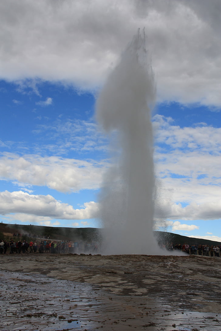 Strokkur, gejzír, Island, fontána, erupcia, ohnisko, vodného stĺpca
