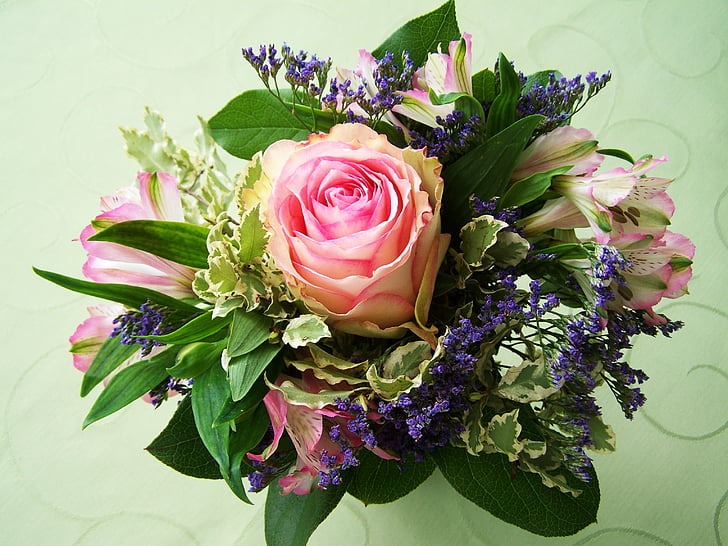 bouquet de fleurs, fleur mixte, fleurs coupées, bouquet, nature, couleur rose, fraîcheur