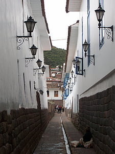 Cuzco, Moterys, skurdo, gatvė, siauras, Architektūra, alėja
