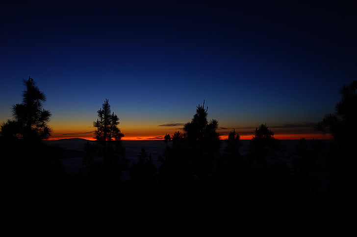Sunset, Afterglow, Sky, skyer, Selva marine, ø, La palma