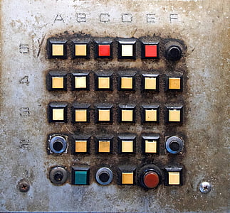 botão, caixa, Praça, rodada, controle, números, letras