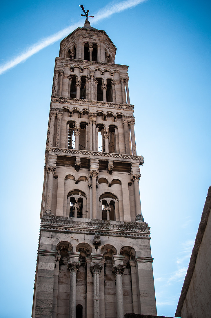 steeple, croatia, split, dalmatia, old town, tower, church