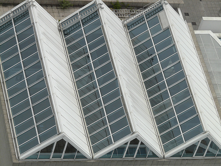 techo, techo de cristal, vidrio, Aufblick, arquitectura, moderno, escena urbana