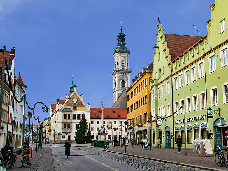 Freising, Bayern, Tyskland, gamla stan, kyrkan, platser av intresse, arkitektur