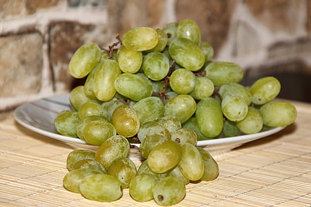 葡萄, 水果, 绿色的葡萄, 吃, 甜, 美味, 餐桌葡萄
