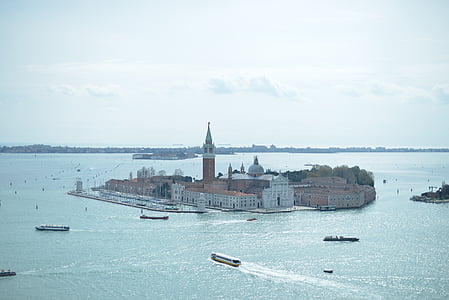 venice, italy, san giorgio maggiore, campanile, sea, famous Place, europe