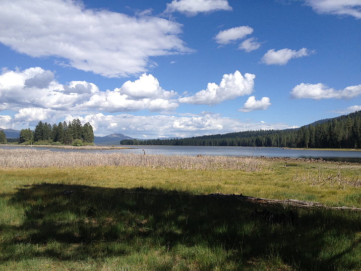 lake, clouds, sky, landscape, summer, outdoor, mountain