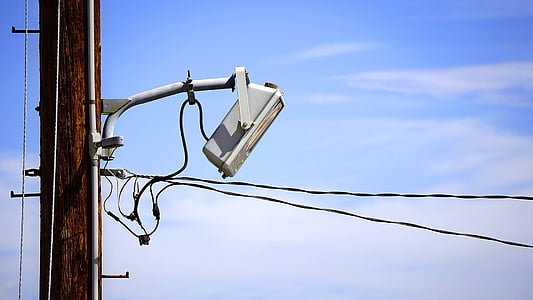 telefon, pól, technologie, obloha, komunikace, moc, kabel
