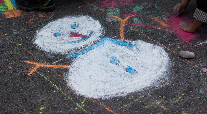 Снеговик, ручная роспись, Иллюстрация