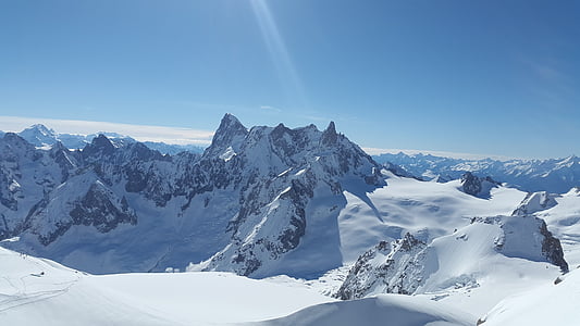 vysoké hory, Chamonix, Grand jorasses, Mont blanc skupiny, hory, Alpine, Summit