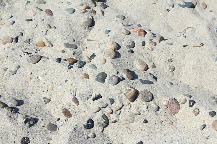 sten, sand, sten, Beach, sjösten, kystnære, runde