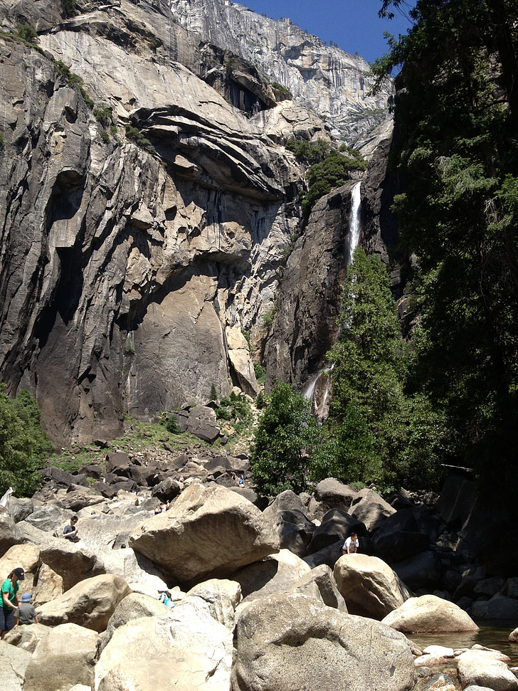 Yosemite, berg, nationaal park, Californië, wandelen, waterval, bos