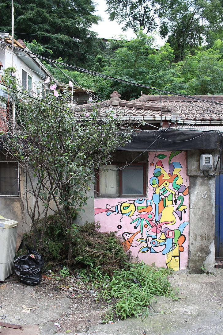 ciutat de formigues, mural, sentir-se, paret, graffiti