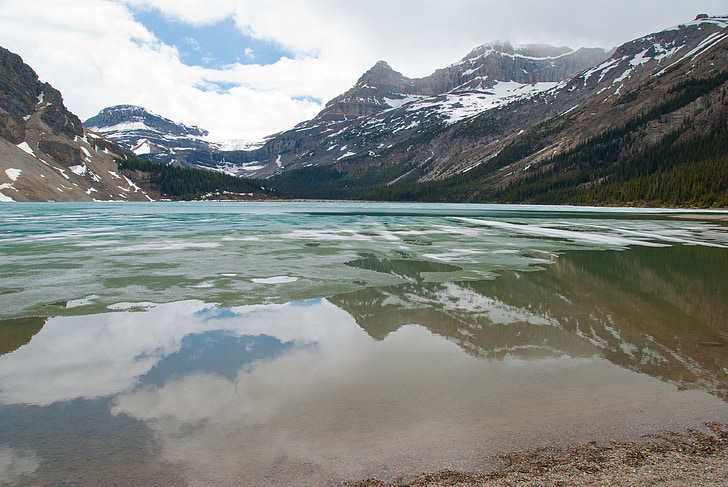 bjerge, søen, landskab, Canada