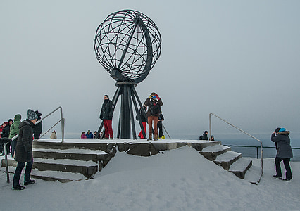 Норвегия, Северный Мыс, Лапландия, Клифф, земной шар