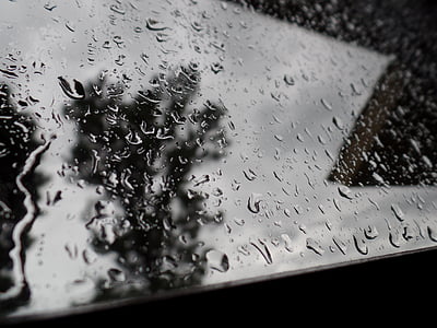 βροχή, παράθυρο, Λεπτομέρειες, σταγόνες, γυαλί, φύση