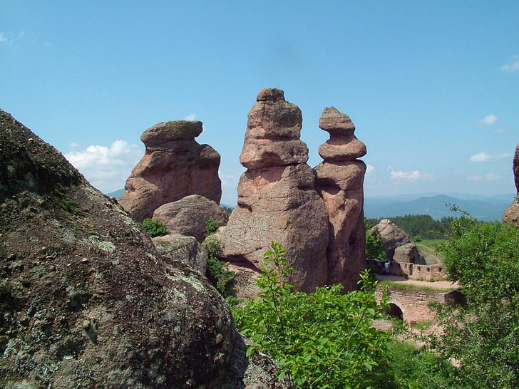 Belogradchik, akmenų, Bulgarija, kalnai, kraštovaizdžio, sukrauti akmenų, dykumoje