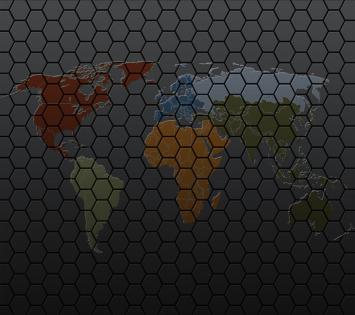 world honeycomb, background, vector