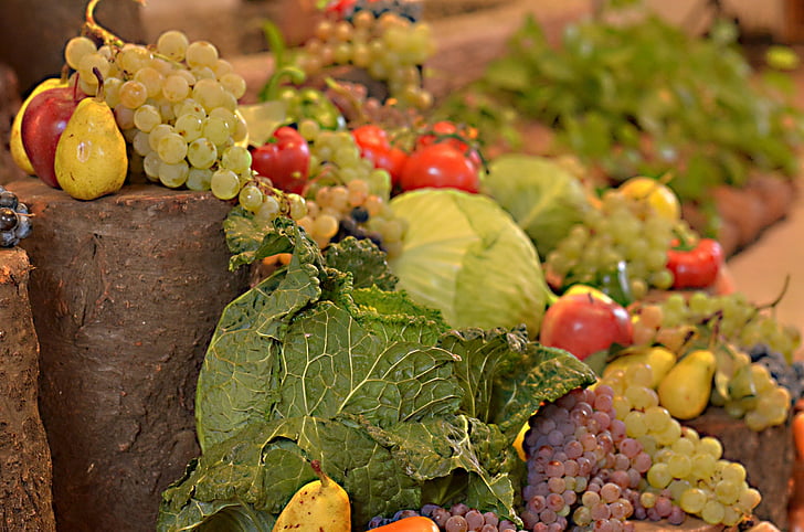 verdures, fruita, taula, aliments, vegetals, l'agricultura, frescor