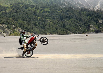 motorcykel, idrott, bergen, Sand, äventyr, landskap, hoppning
