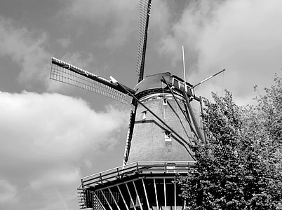 Amsterdam, Moulin à vent, Holland, Pays-Bas, Néerlandais, Moulin, paysage