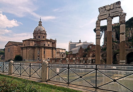 the roman forum, architecture, old buildings, roman empire, ancient rome, residues, archeology
