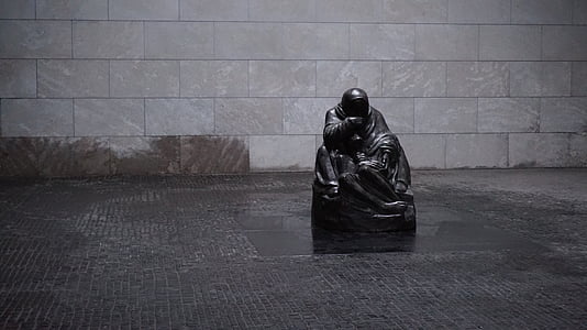 skulptūra, Menas, Madonna, Jėzus, gailestingumo, tamsoje, liūdesys