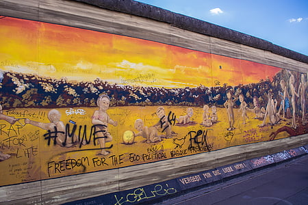 墙上, 柏林, 涂鸦, 街头艺术, 德国, 历史, ddr