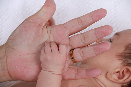 Bebe, Palma, roko, naklonjenost, novorojenčka, nežnost, otroka