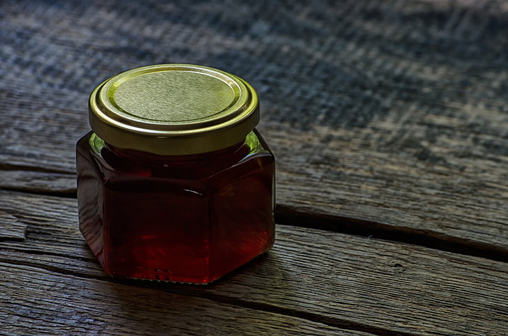 honey, jar, wood, texture, sweet, food, natural