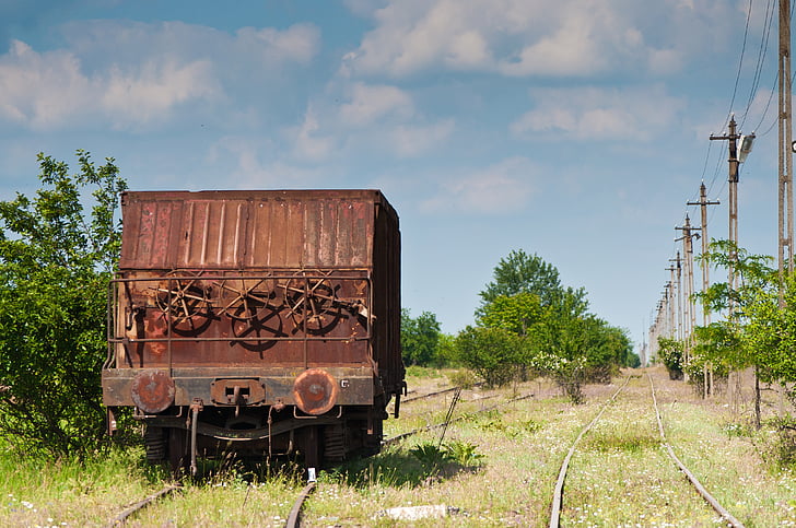 depot, train, railroad, rust