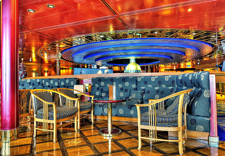 bord og stoler, cruiseskip, Cruise, avslapning, skipet, Restaurant, båt