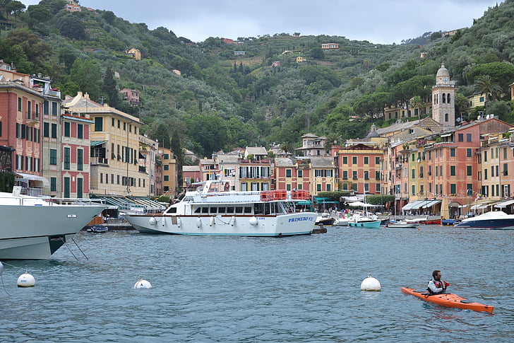 Portofino, Ligurien, Italien, havet, rejse, landskab, Harbor