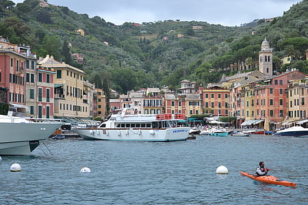 Portofino, Ligurië, Italië, zee, reizen, landschap, haven