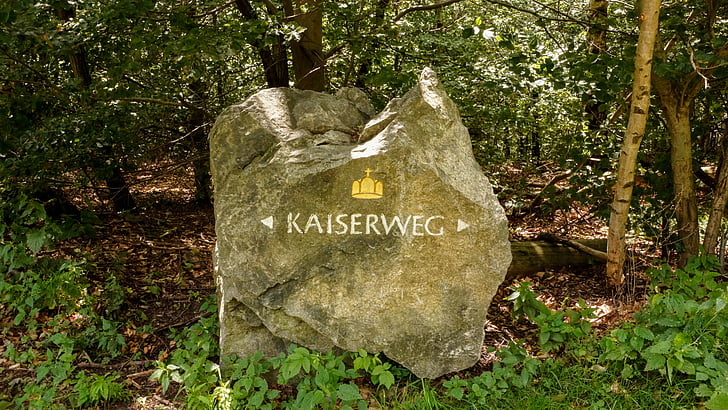 Waymark, pedra, direção, rota, Waymarking, kaiserweg, forma de Kaiser