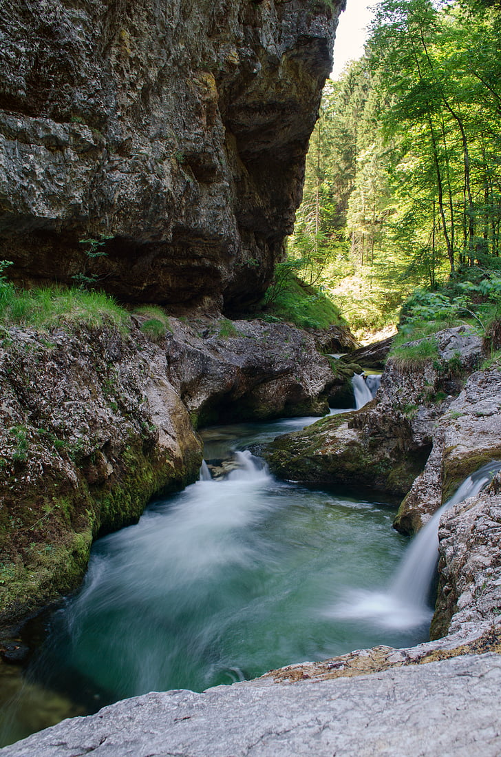 bílá creek canyon, voda, vodopád, soutěska, odpočinek, alpské, Příroda