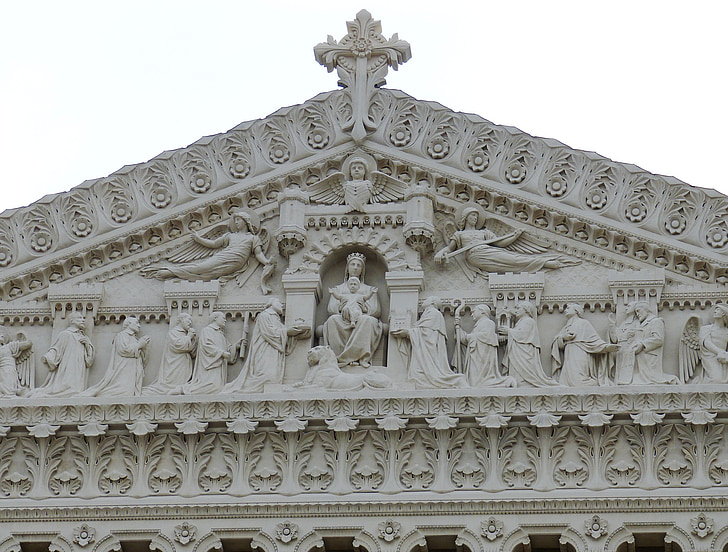 basilikaen, kirke, arkitektur, pilegrimsmål, Lyon, Frankrike, figur