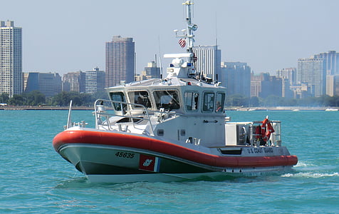 pakrančių apsaugos tarnyba, patrulis, uosto, valtis, saugumo, Čikagos, vandens