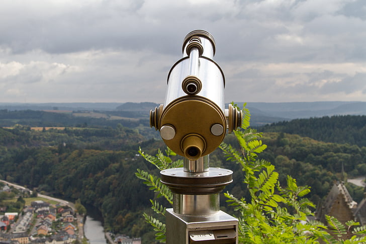 binoculars, vianden, luxembourg landscape