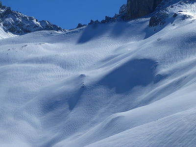 visokih Alpah hkrati, gorskih, krajine, Alpe, pozimi, sneg, narave