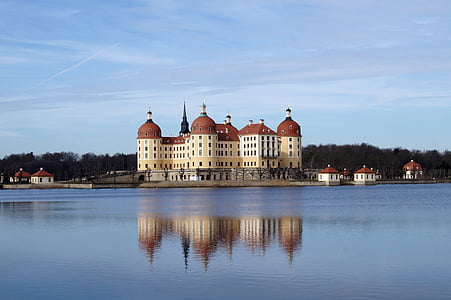 Мориц замок, воды, Саксония, Зеркальное отображение, Германия