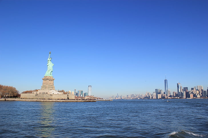 Vrijheidsbeeld, New york city, Manhattan, NYC, Landmark, reisbestemmingen, het platform