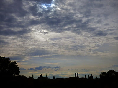 Mu-ních, đường chân trời, Silhouette, khu vườn tiếng Anh, thành phố