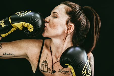 people, girl, boxing, gloves, fitness, exercise, work out