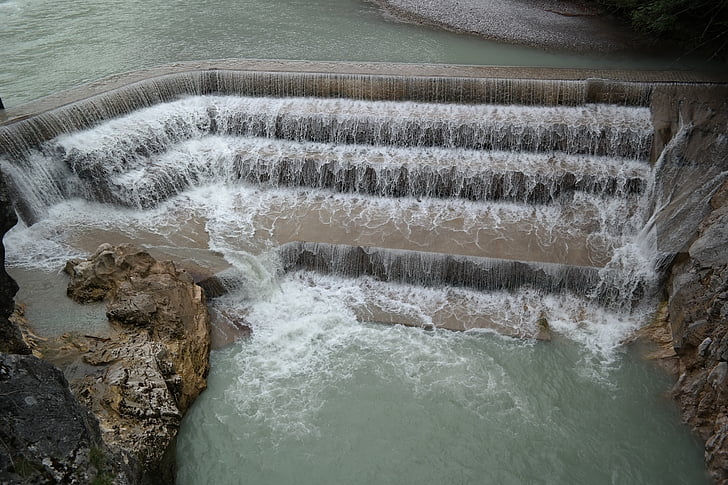 Lechfall, Weir, chute d’eau, eau, rivière, Füssen, énergie hydraulique