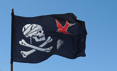 pirāts, karogs, galvaskauss, melna, crossbones, lādzīgais, Roger